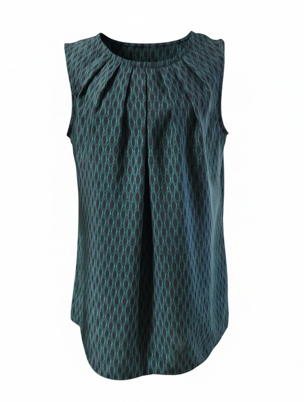Merona Green Sleeveless Pleated Blouse M